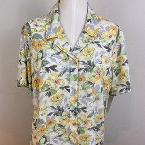 Vintage Jaelyn Smith Georgette Creppe Floral Blouse